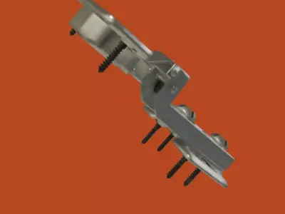 One way detachable interior hinge with screws 3D model