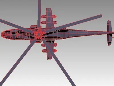 Helicopter low poly fictive Low-poly 3D model