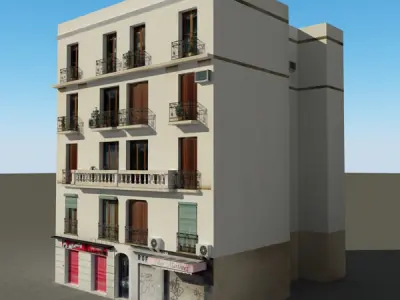 Building apartment in barcelona Low-poly 3D model