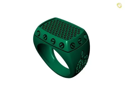 0146 - Antique Gents Ring 3D print model