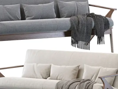 Baxton Studio Bianca Dark Brown Faux  3D model