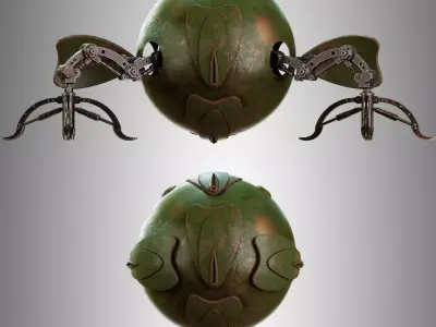  Atomic Heart  Jungle-Worn Mechanical Robot Low-poly 3D model