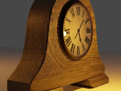 Vintage desk clock Low-poly 3D model