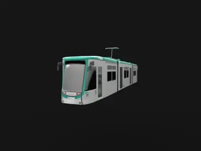 Tram TRAMBAIX Barcelona Low-poly 3D model