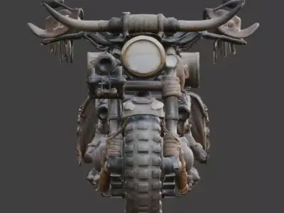 Wild West Frontier Combat Motorcycle 3D Model Low-poly 3D model purchase