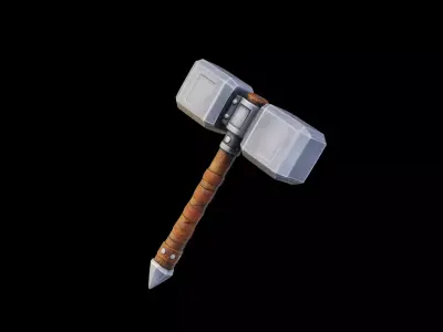 Stylized Warrior Hammer - Game Ready Low-poly 3D model