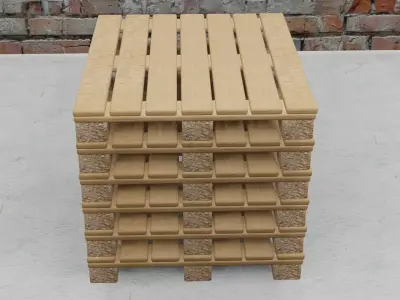 Pallet Wood Realistic Low-poly 3D model