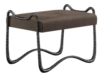 Hammered Bronze Bench 3D model