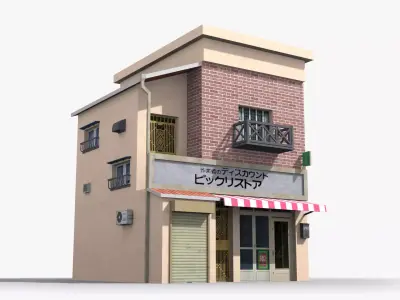 Japanese House x21 Low-poly 3D model purchase