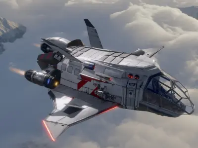 Space Ship - Rigged - Fully Textured - include inside Low-poly 3D model