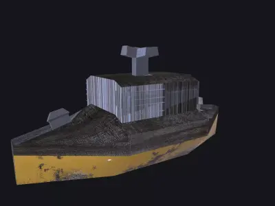 Game Ready Vessel building Low-poly 3D model