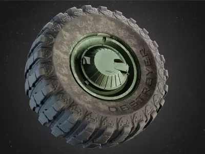 Heavy Duty Wheel Low-poly 3D model