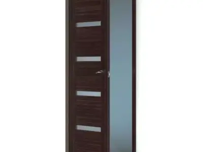 Modern Blue And Black Wood Office Door 3D model