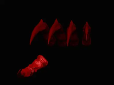 Carnage fingers for a costume 3D model