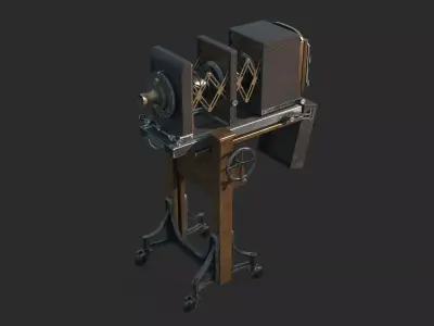 Old-fashioned photography equipment camera 3D model