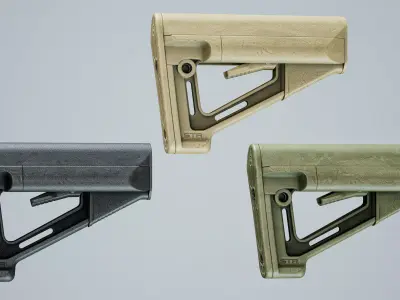 AR15 M4 M16 Stock MAGPUL MAG470 STR Low-poly 3D model
