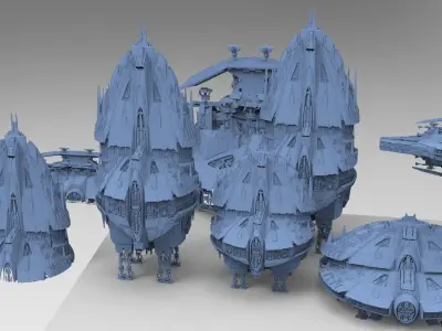 Jupiter alien ruins Kitbash  3D model