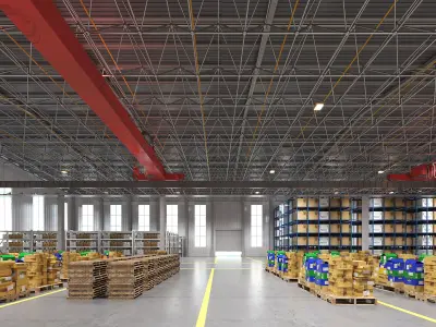 Warehouse Interior Scene 3D model