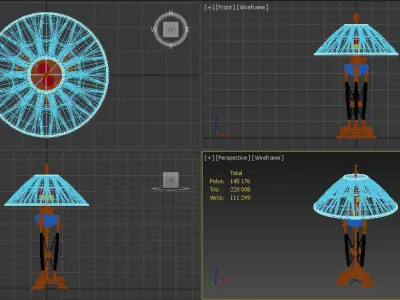 Griffiths and Griffiths 74046 antiqued solid brass lamp 3D model