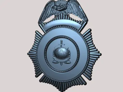 BADGE with eagle 3D print model