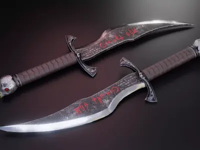 Black Dagger Low-poly 3D model