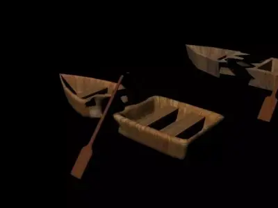 Wood Broken Boat Free low-poly 3D model