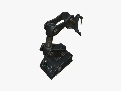 Robotic Hand A06 Black Metal - Machinery Industrial Design Low-poly 3D model