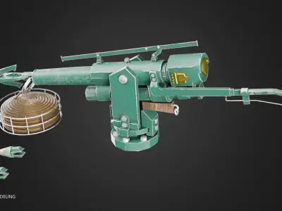 Ship Harpoon Low-poly 3D model