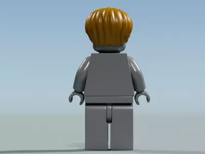 Leon RE4 Remake Style Layered Hair LEGO Minifigure 3D Hair Piece 3D model