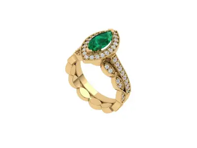 Marquise Engagement Ring 3D print model purchase