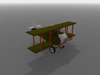 Voxel Airplane Low-poly 3D model