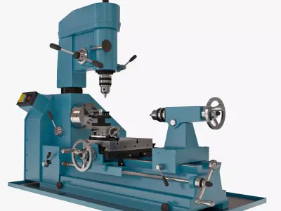 Metal Lathe with Mill Drill 3D model