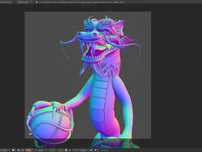 Chinese Dragon Mesh and blend file 3D model
