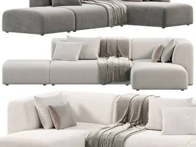 Corner sofa Industrial Loft gray 3D model