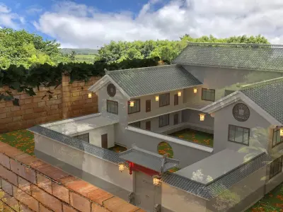 Chinese courtyard house 3D model 5