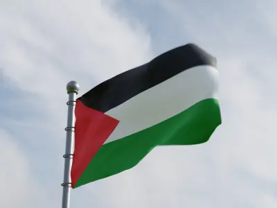 Animated Palestine Flags 3D model