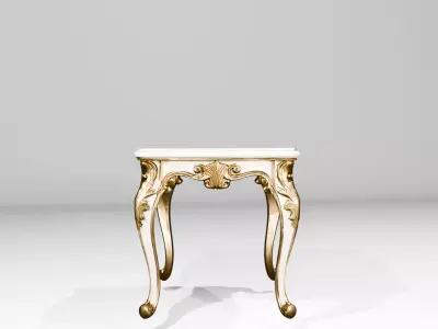 Royal Baroque Dining Table Gold Ornate Carved Luxury 3D model 3D model