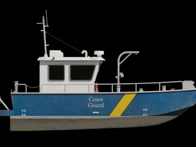 Pollution Response Vessel Low-poly 3D model