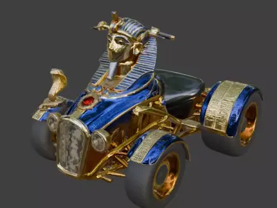 Ornate Egyptian Pharaoh Quad-Chopper Low-poly 3D model