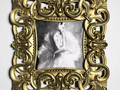 Antique Photo Frame 3D model
