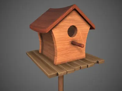 Birdhouse Stylized Low-poly 3D model