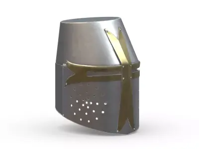 Medieval Helmet 01 Low Poly PBR Realistic Low-poly 3D model