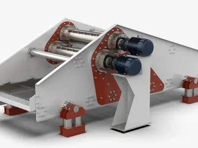 ZK1548 Linear Vibrating Screen 3D Model 3D model