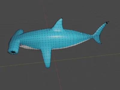 Hammerhead shark Low poly 3D model