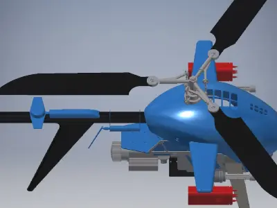 Hunter Helicopter Drone 3d model 3D model