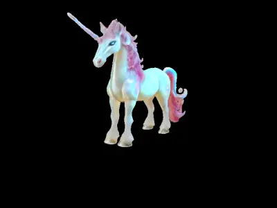 Enchanted Pastel Unicorn 3D Model  Low-poly 3D model