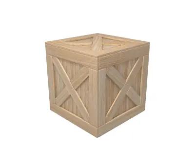 Wooden box 3D model get