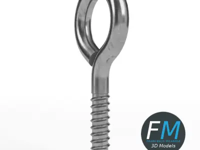 Eye bolt wood thread 3D model