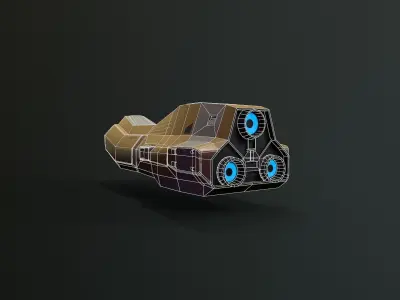 H11-Explorer gun with lights Low-poly 3D model