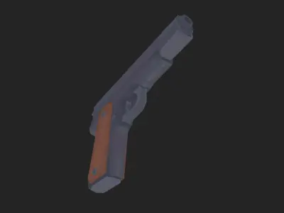 Painterly M1911 Pistol Low-poly 3D model